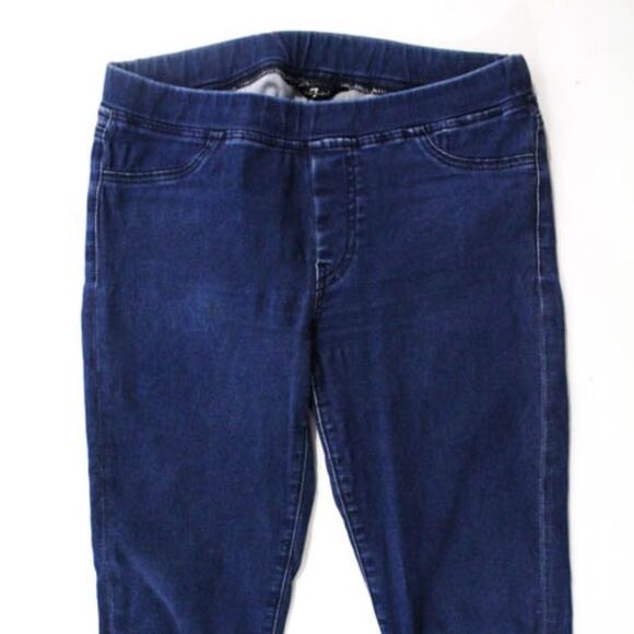 7 For All Mankind Blue Skinny Jeggings Jeans Sz M - Picture 2 of 6